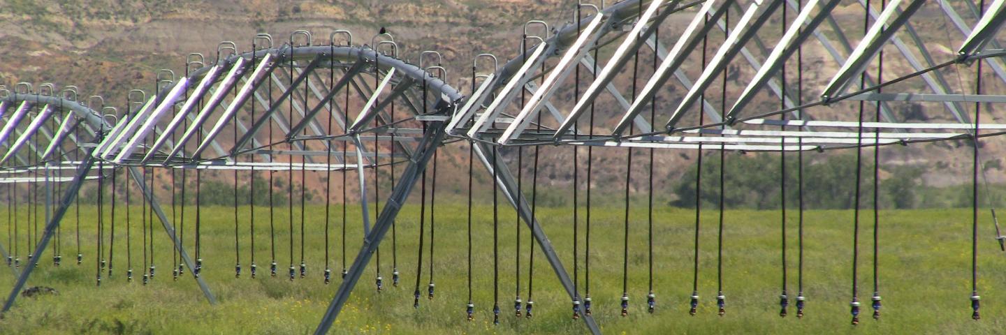 Center-pivot irrigation system near Terry, Montana