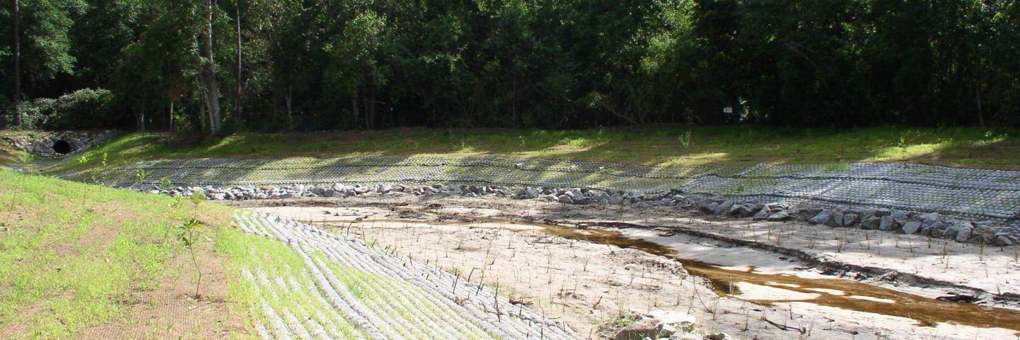 Ten Mile Creek bank stabilization in Escambia County, Florida (2016) 