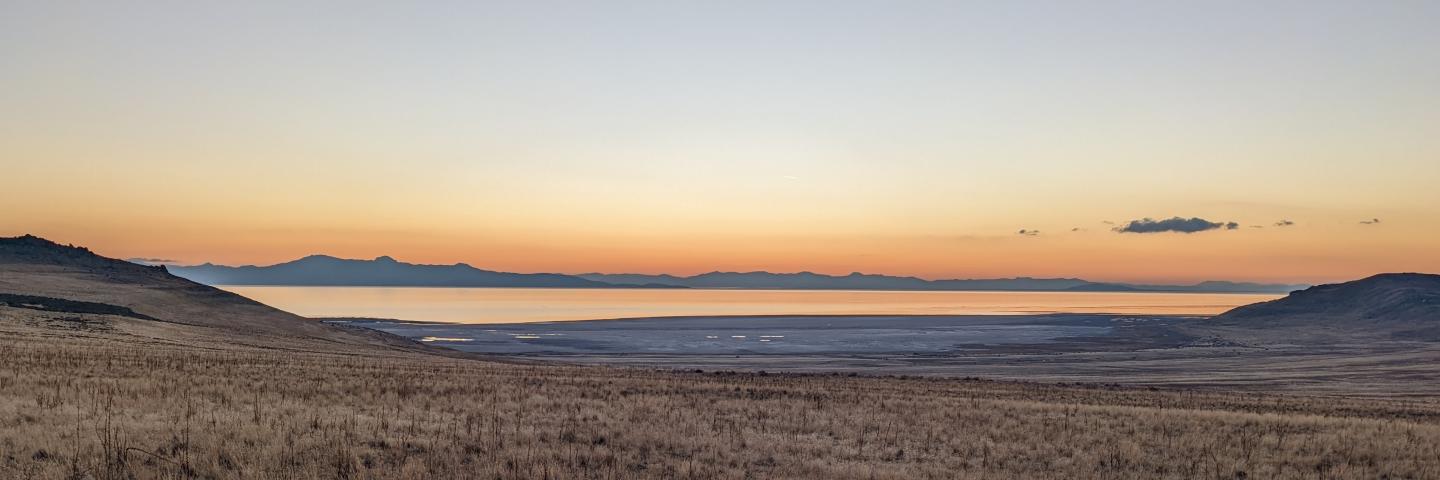 sunrise over the great salt lake