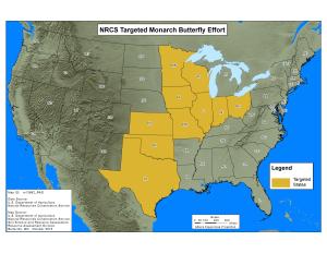 Map of Monarch Butterfly Effort Area