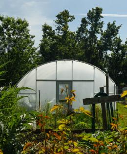 High Tunnel at Our Village Gardens in Portland, Ore