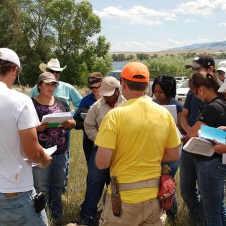 NRCS interns receive training in the field.