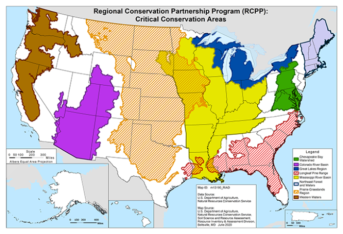 Map of RCPP Critical Conservation Areas
